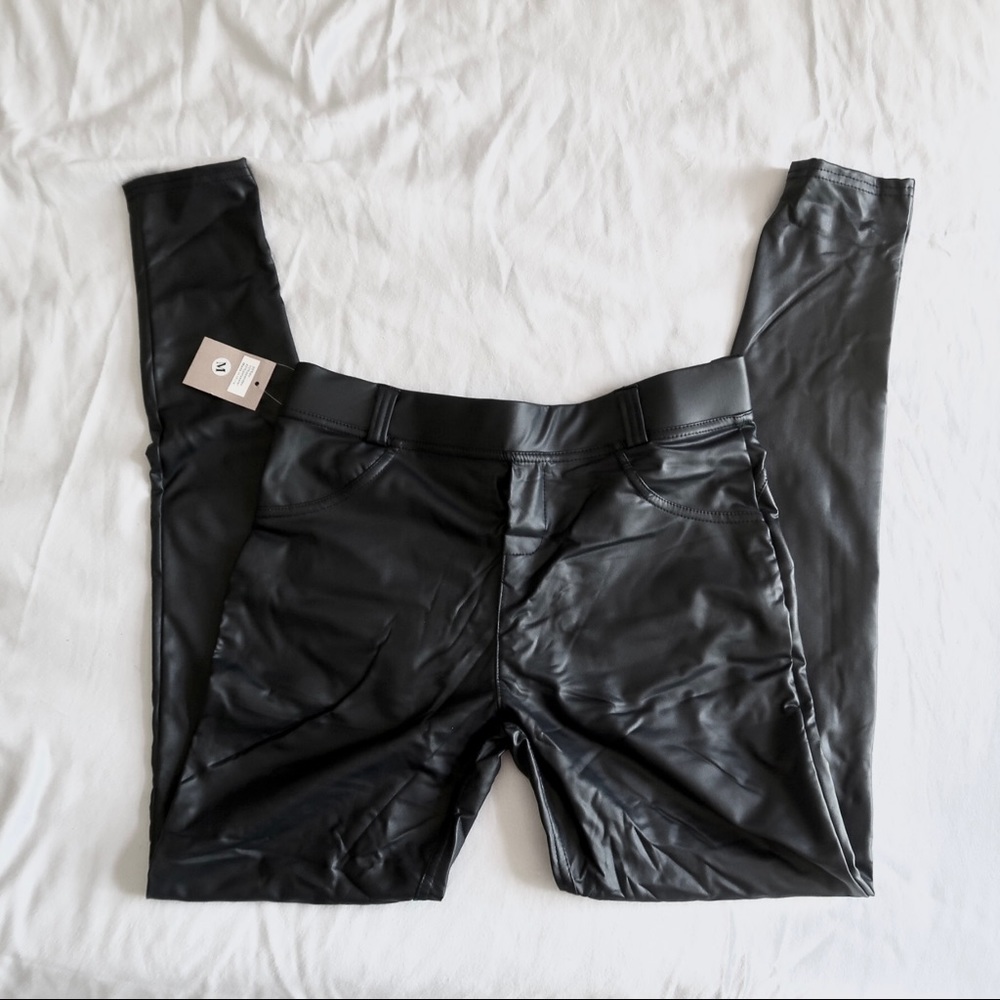 Faux Black Leather Pants